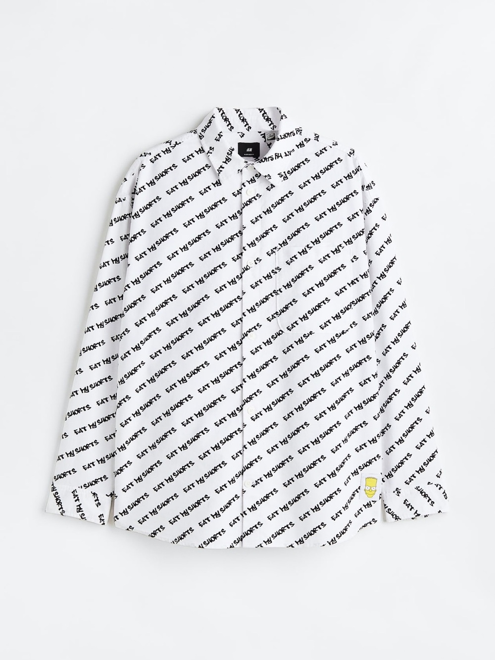 Simpsons x H&M Collab “Eat My Shorts” Black and White Long-sleeve, Size Small